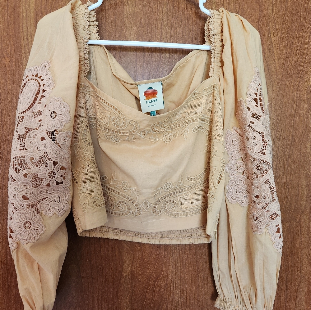 FARM Rio Peach Embroidered Blouse - Picture 6 of 11